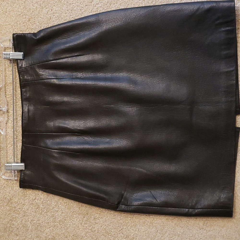 Black leather skirt